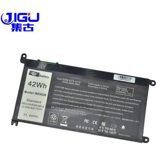 JIGU New Laptop Battery 11.4V WDX0R FW8KR P62F 1VX1H P26T P69G 3CRH3 For DELL For Inspiron 13-5000 13-5368 13-5378 14-7460
