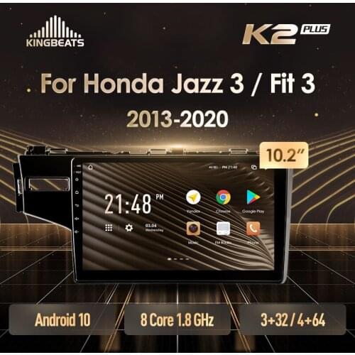 KingBeats Android 10 Octa-Core head unit HU 4G in Dash Car Radio Multimedia Video Player Navigation GPS For Honda Jazz 3 2015 - 2020 Fit 3 GP GK 2013 - 2020 no dvd 2 din Double Din Android Car Stereo 2din