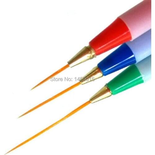 Hot Sale 3PCS Drawing Brush Nail Art Liner Brushes Painting Acrylic Nail Pen Brushes DIY Tools
