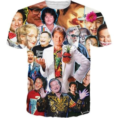 All stars Collage Fashion T-Shirt 3D All Over Printed Robin Williams / Jaden Smith Paparazzi T-Shirt Unisex Harajuku summer tops