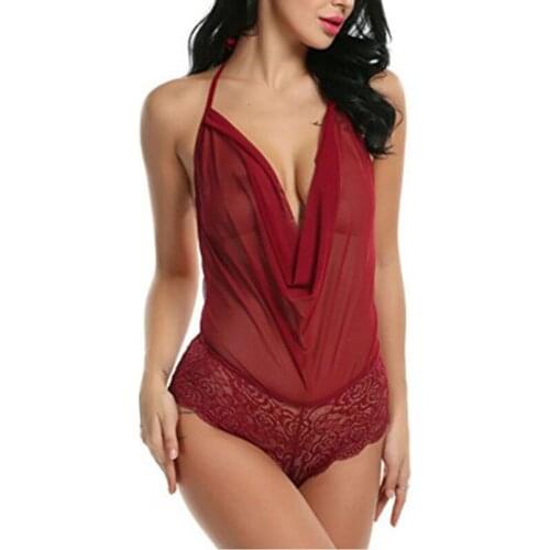 Top Fashion Womens Bodysuit Hot Sale Lace Sleepwear Sexy Lingerie European And American Sexy Lingerie