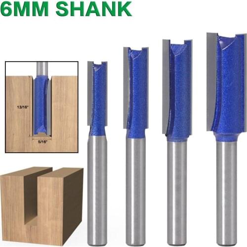1PCS 6mm Shank Straight Woodworking Router Bit Set Carpenter Milling Cutter 1/4″,5/16″,3/8″,1/2″Cutting Diameter