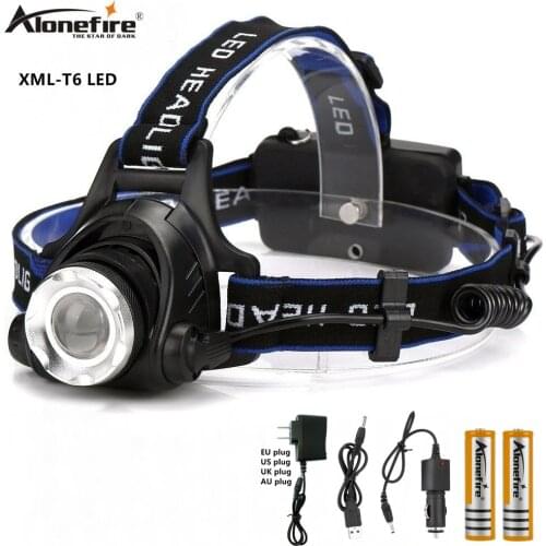 AloneFire HP79 Headlight CREE T6 LED 5000lm Zoom Head light Travel Camping Head lamp 18650 Rechargeable Battery hike Headlamp