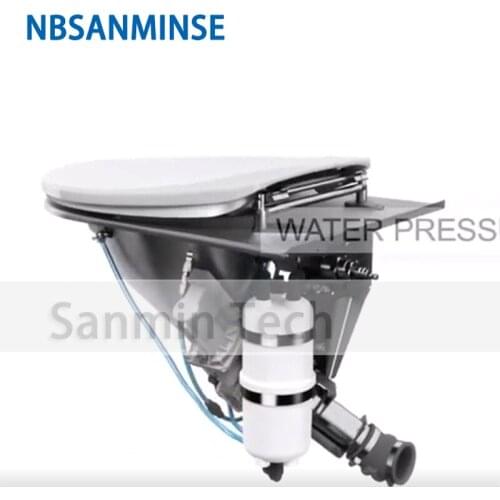 NBSANMINSE Air Pneumatic Toliet lower than 0.5Liter water Pressure Toliet for air plane truck bus train save water area