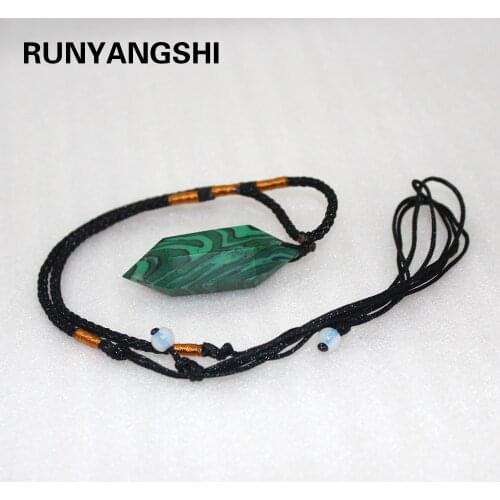 1PCS Natural Crystal Pendant Malachite Green Stone Necklace Quartz semiprecious Jewelry Making Reiki Double Terminated Point