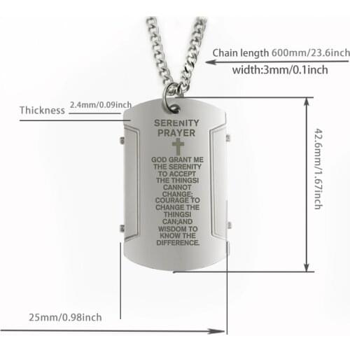 Fashion stainless steel color stainless steel Pendant with scripture with steel necklace chain Jewelry as Christmas Gifts