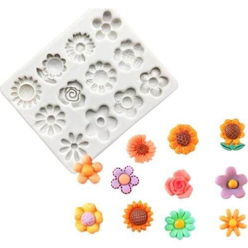 Daisy Sunflower Rose Silicone Sugarcraft Mold Resin Tools Cupcake Baking Mould Fondant Cake Decorating Tools