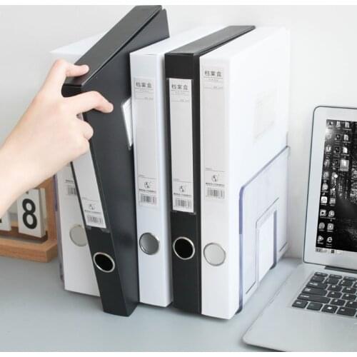 Black White A4 Folding Pp File Box Folder Portable Pad Portable Pen Tray Office Metting File Pocket