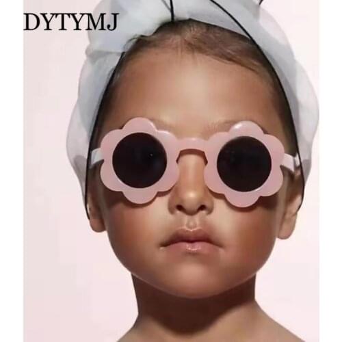 DYTYMJ Flower Sunglasses Children Retro Kids Sunglasses Luxury Brand Sunglasses Children Cute Jelly Glasses Kids Oculos De Sol