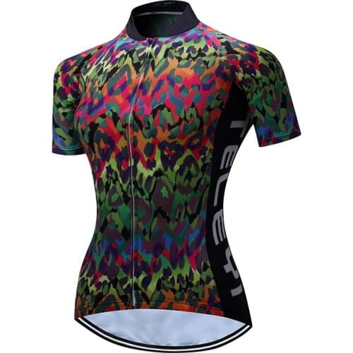 TELEYI Bike Jersey shirts Short Sleeve Summer Women Riding Pro Team Ropa Ciclismo Bicycle Team Clothing Tops Sportwear