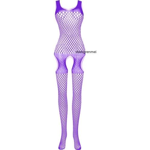 Trendy Mens European American Erotic Underwear Sexy One-piece Lingerie Jacquard Nighties Mesh Open Crotch Pajamas Dropshipping