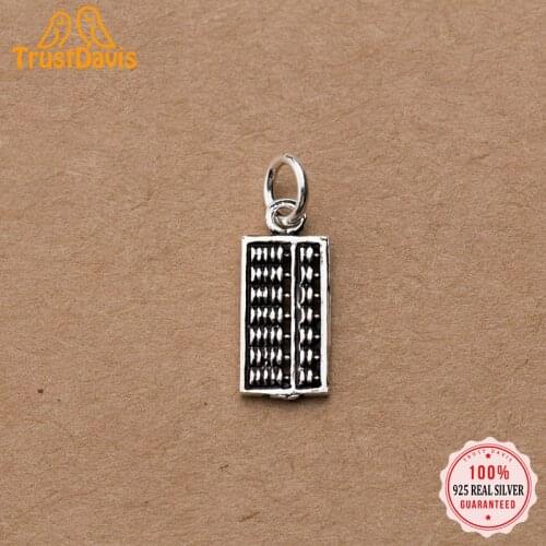 TrustDavis Real 925 Sterling Thai Silver Fashion Geometric Abacus Charm Pendant Handmade DIY Accessories Jewelry Wholesale DZ433