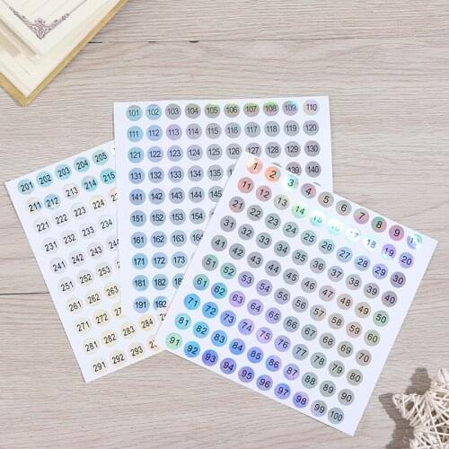 Waterproof Number 1-300 Laser Labels Stickers Nail Polish Lipstick Number Tags