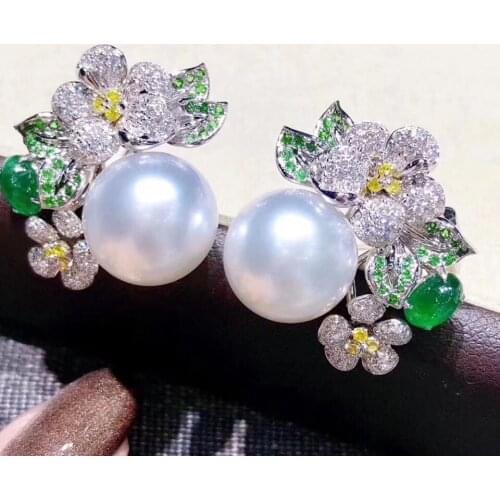 D331 Pure 925 Sterling Silver Fine Jewelry Fresh Water White 9-10mm Pearls Stud Earrings for Women Fine Pearl Earrings