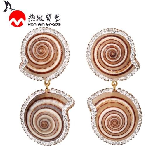 Sea Beach Shell Earrings Spiral Round Irregular Earrings For Women Big Drop Earrings Fashion Jewelry 2020 New Wedding Party gift