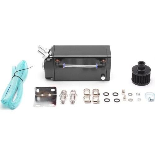 1Pc Car Racing universally Square Style Billet Aluminum Engine Oil Catch Reservoir Breather Tank Can Kit accessories