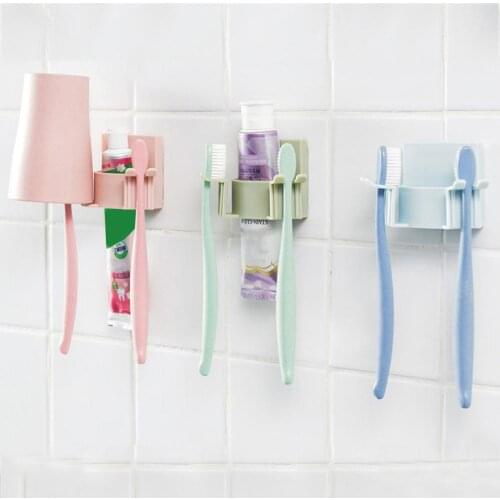 3 Colors 1PC Plastic Toothbrush Holder Toothpaste Storage Rack Shaver Tooth Brush Dispenser Bathroom Organizer Accessories Tools