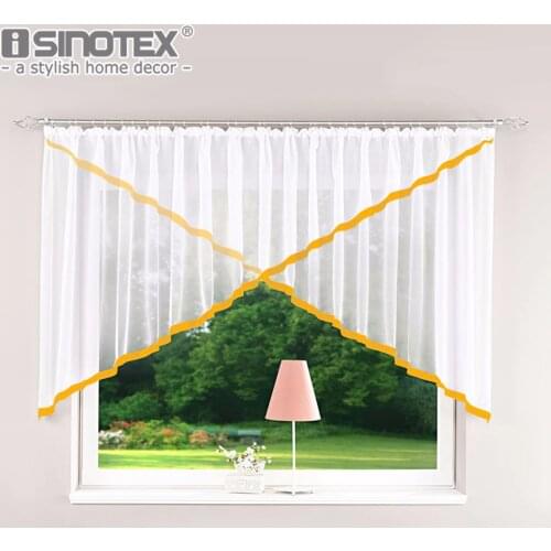 Polyester Fabric Voile Curtain Window Treatments Solid White Rope Decoration Home Textile Christmas Gift 6 Colors 6 Sizes 1 PCS