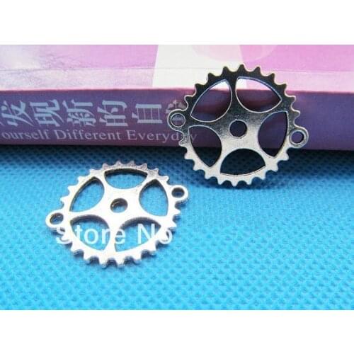 100pcs Antique Silver tone/Antique Bronze Gear Connector Pendant Charm/Finding,Bracelet Charm,Necklace Pendant,DIY Jewelry