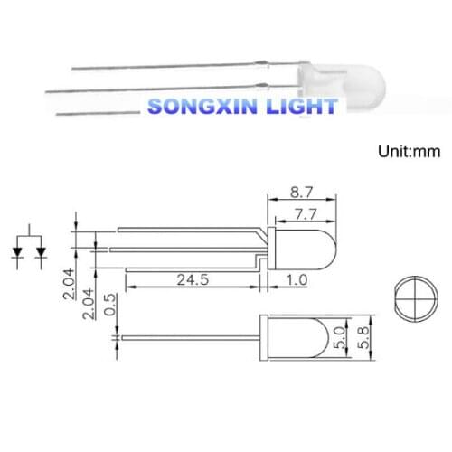 100pcs LED 3mm Round Diffused Bi color Red & Green two Color Common cathode LED Diode Light Emitting Diode Bi-Color still 2v