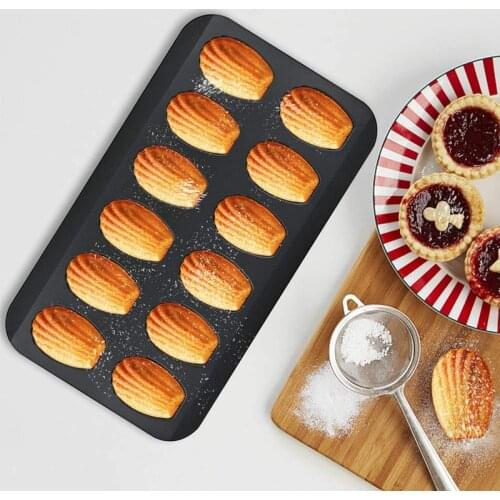 12Cup Nonstick Cake Pan Baking Madeleine Cookie Mold Carbon Steel Chocolate Baking Tray Cake Oven Bakeware Biscuit Mould