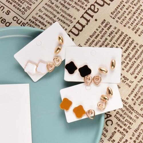 3 Pairs/set Earrings For Women Stud Earrings boucle d'oreille pendientes Earrings Set Heart Flowers Fruit Earrings sieraden