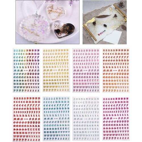 5 Sheets Retro Letters Chunky Glitter Nail Art Decorative Stickers UV Epoxy Resin Mold Fillings DIY Crafts Jewelry Making X4YA