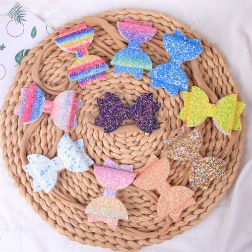 XIMA 1PC 3inch Hair Bows Girls Glitter Bows Headbands for Baby Nylon Headband Toddler Kids Hair Accessories