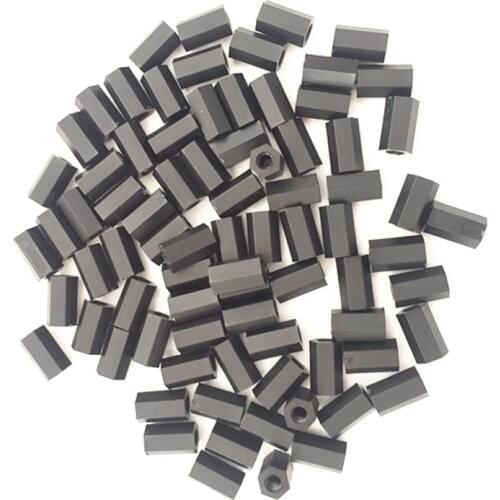 Free shipping 1000pcs M3 Nylon two-way Isolation Threaded column Insulating hexagon nut
