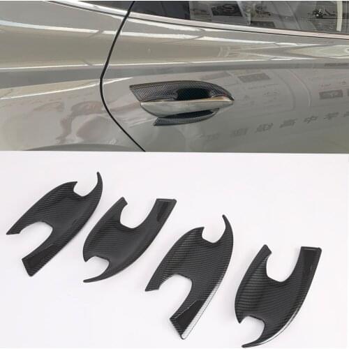For Hyundai Sonata DN8 2020 2021 Carbon Fiber Side Door handle and Handle Bowl Cover Trim Exterior Accessories
