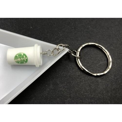 Fashion Creative Handmade Resin coffee Milk Tea cup Key Chains for Korean Minimalist Women Gift Key Chains Jewelry Wholesale
