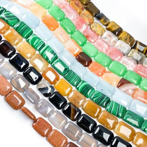 Natural Stone Square Shape Beading crystal Faceted Loose beads For jewelry making DIY Necklace Bracelet Accessories