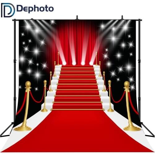 DePhoto Background Photography Long Red Carpet Glitter Wedding Backdrops Photocall Fantasy Props Photobooth Photo Studio