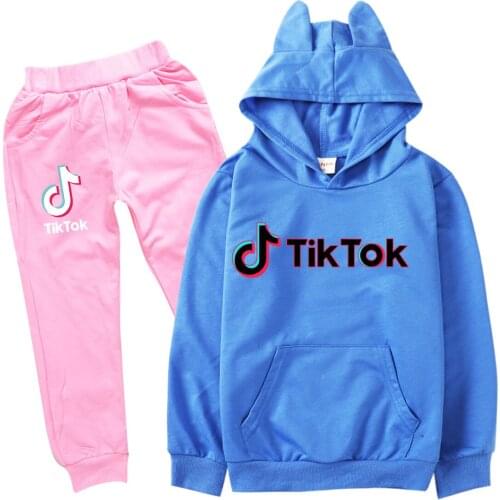 TIK TOK Kids Clothes Baby Girls Long Sleeve Hoodies Coat +Pants Boy Winter Outfits 2Pcs Childrens Christmas Outfits Sets