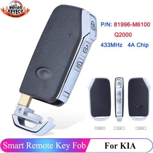 KEYECU 81996-M6100 433MHz 4A Chip Keyless for Kia Sportage K5 Forte Cerato 2017 2018 2019+ Auto Smart Card Car Remote Key Q2000
