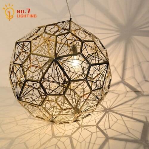 Creative Geometry Stainless Steel Mesh Diamond Ball Pendant Lights Restaurant Modern Light Fixture Minimalist Living/dining Room