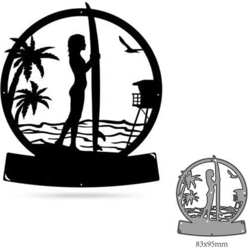 Metal Cutting Dies Cut Mold Beach surfing Decoration Scrapbook Paper Craft Knife Mould Blade Punch Stencils