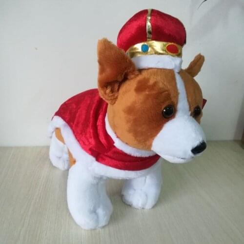 Lovely cartoon dog plush toy about 30cm Crown and Cloak Welsh Corgi soft doll kids toy birthday gift b1008