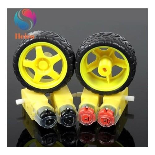 TT Motor Smart Car Robot Plastic Tire Wheel With DC 3-6V Double Shaft Gear Motor For Arduino Remote Control RC Smart Car
