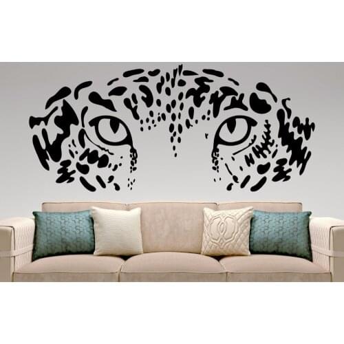 Leopard Head Wall Sticker Leopard Eyes Face Wall Decal Art Living Room Home Decor Murals Bedroom Decoration Vinyl Stickers A791