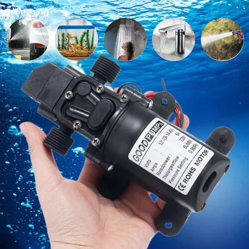 DC 12V 130PSI 6L/min Electric Water Pump Black Micro High Pressure Diaphragm Water Pump Sprayer Car Wash 12 V