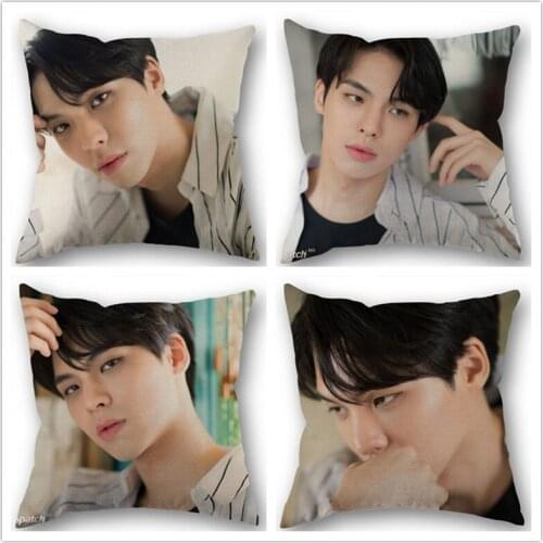Custom CIX Lee Byounggon KPOP Cotton Linen Square Zippered Pillow Cover For Office Family Customize Your Picture 45*45cm