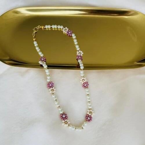 2021 new natural pearl jewelry handmade millet beads small flower necklace for women fashion trend accessories exquisite gifts