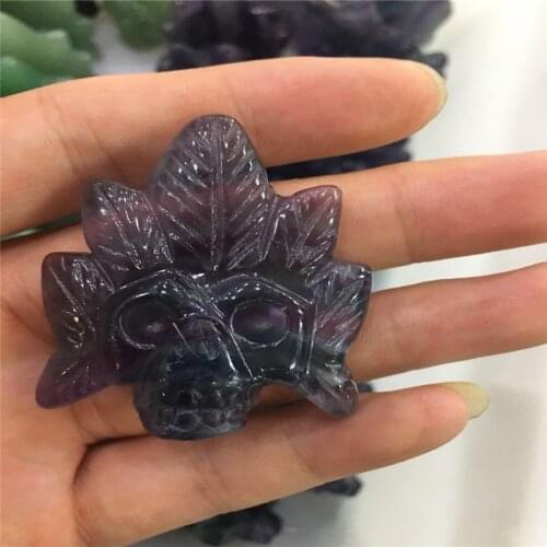 New style natural fluorite carved crystal skull Indian head bone, stone bone home decoration