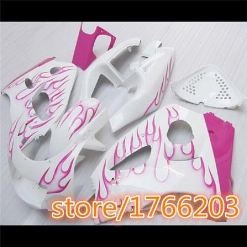 Pink Flame White For A GSX-R600 96 97 98 99 00 GSX R600 96-00 GSXR 600 GSXR600 96 1996 1997 1998 1999 2000 Fairing