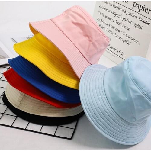 Summer Foldable Bucket Hat Unisex Women Outdoor Sunscreen Cotton Fishing Hunting Cap Men Basin Chapeau Sun Prevent Hats
