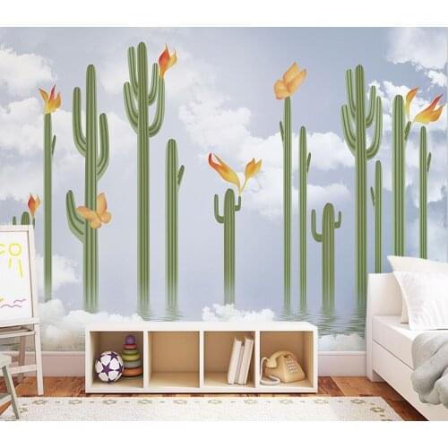 Custom wallpaper Cactus water corrugated background wall