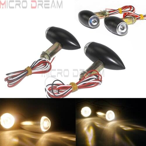 Bullet Aluminum LED Light 2 in 1 Indicator Vintage 10mm Bolt Turn Signal Blinker For Harley Touring 883 Glide DRL Flashing Lamp