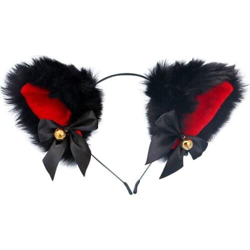 Animal Ears Bells Ladies Hair Bands Cosplay Furry Western Style Girl Hair Accessory Party Japanese-Style Kawaii Female Scrunchie