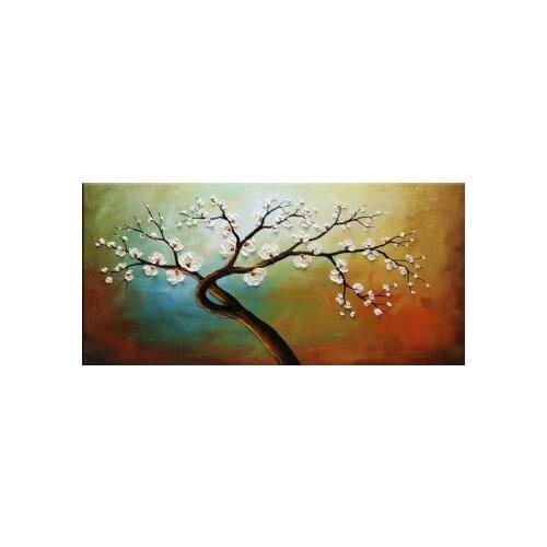 Hand Painted Blooming Bright-Floral Oil Painting Wall Art-Modern Canvas Art Wall Pictures for Living Rooms